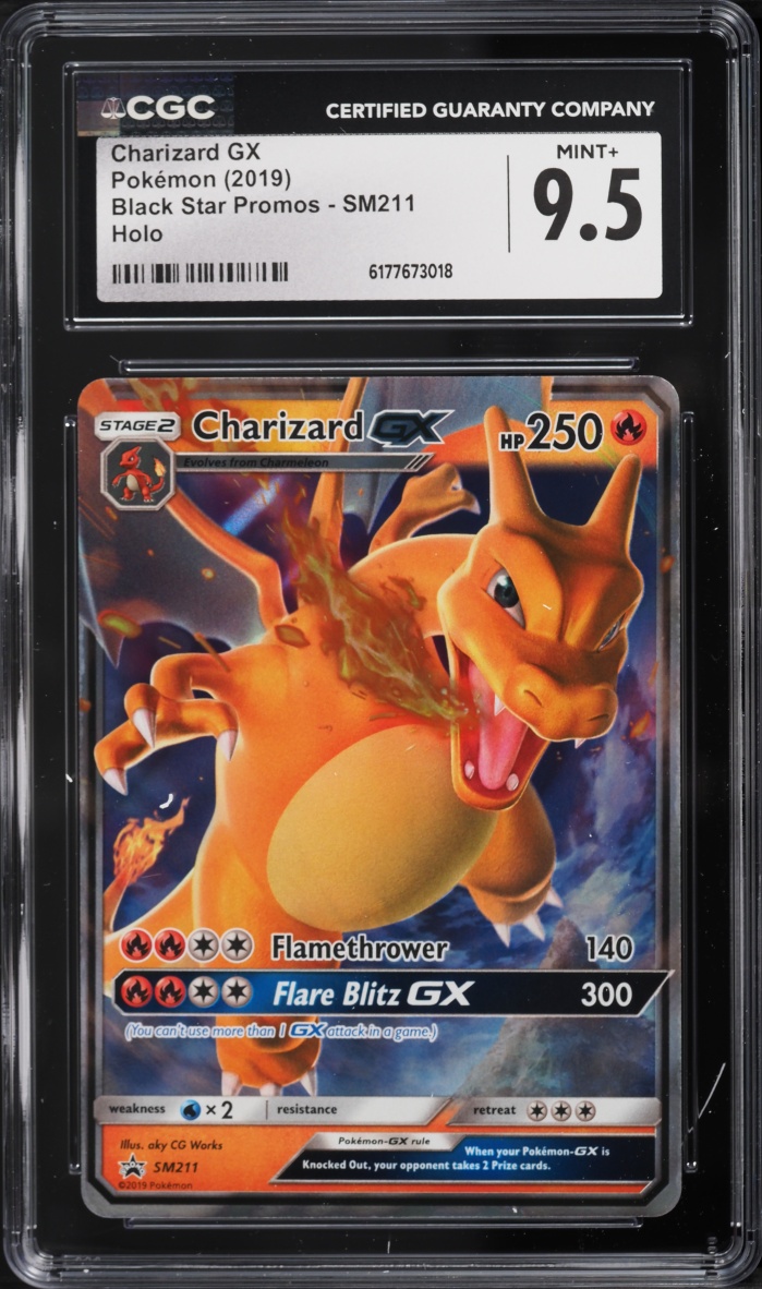2019 Pokemon Sun & Moon Black Star Promo Holo Charizard GX #SM211 CGC 9.5 MINT+