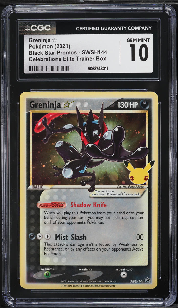2021 Pokemon SWSH Black Star Promo Celebrations Greninja Gold Star #144 CGC 10
