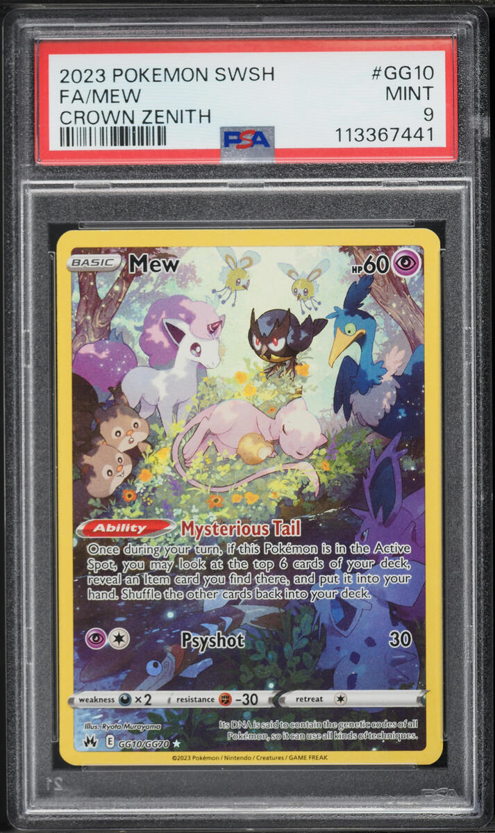 2023 Pokemon Sword & Shield Crown Zenith Full Art Mew #GG10 PSA 9 MINT