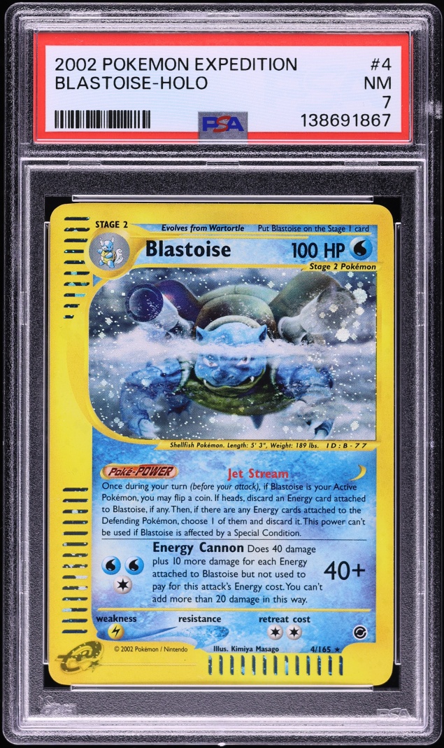 2002 Pokemon Expedition Holo Blastoise #4 PSA 7 NRMT