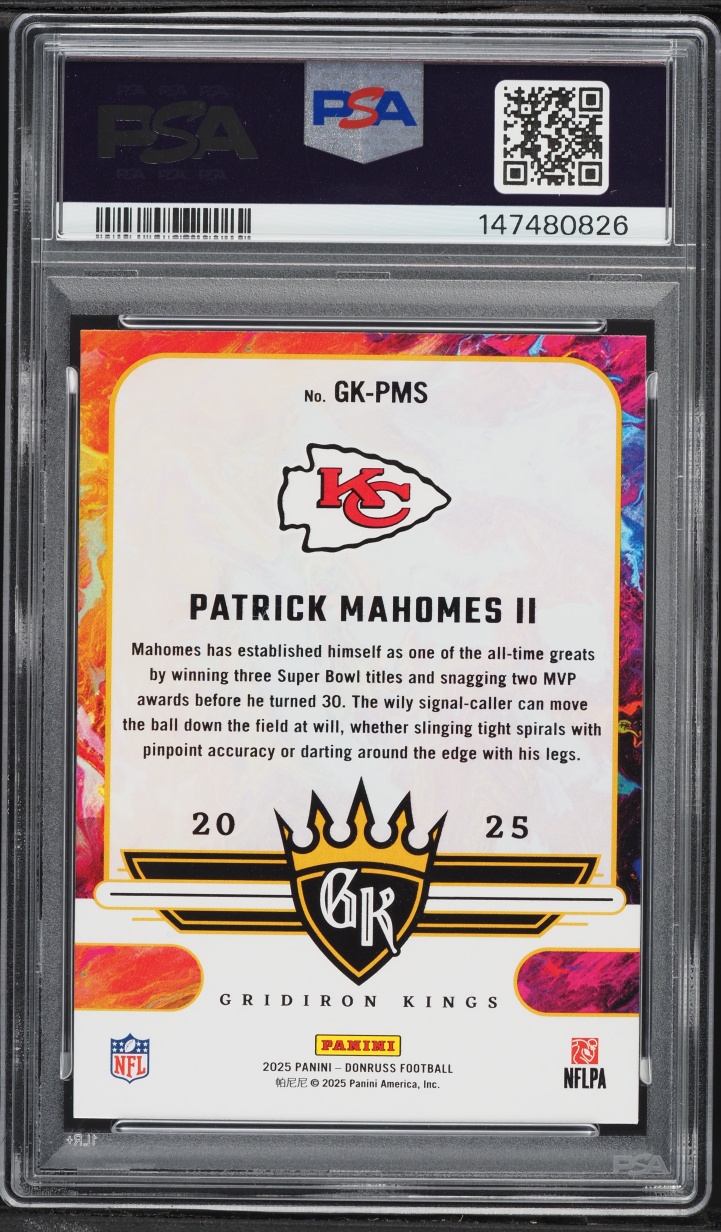 2025 Donruss Gridiron Kings Patrick Mahomes II #GK-PMS PSA 10 GEM MINT