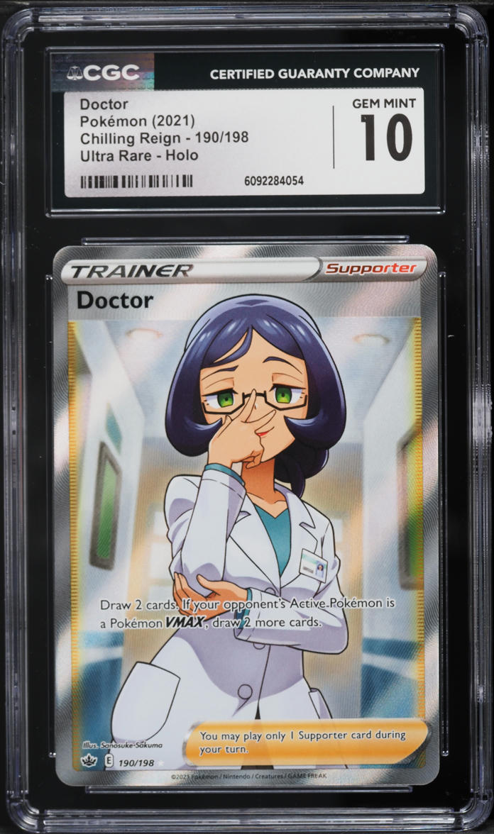 2021 Pokemon Sword & Shield Chilling Reign Full Art Doctor #198 CGC 10 ...