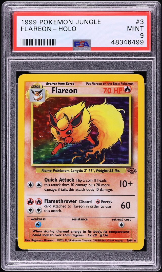 1999 Pokemon Jungle Holo Flareon #3 PSA 9 MINT