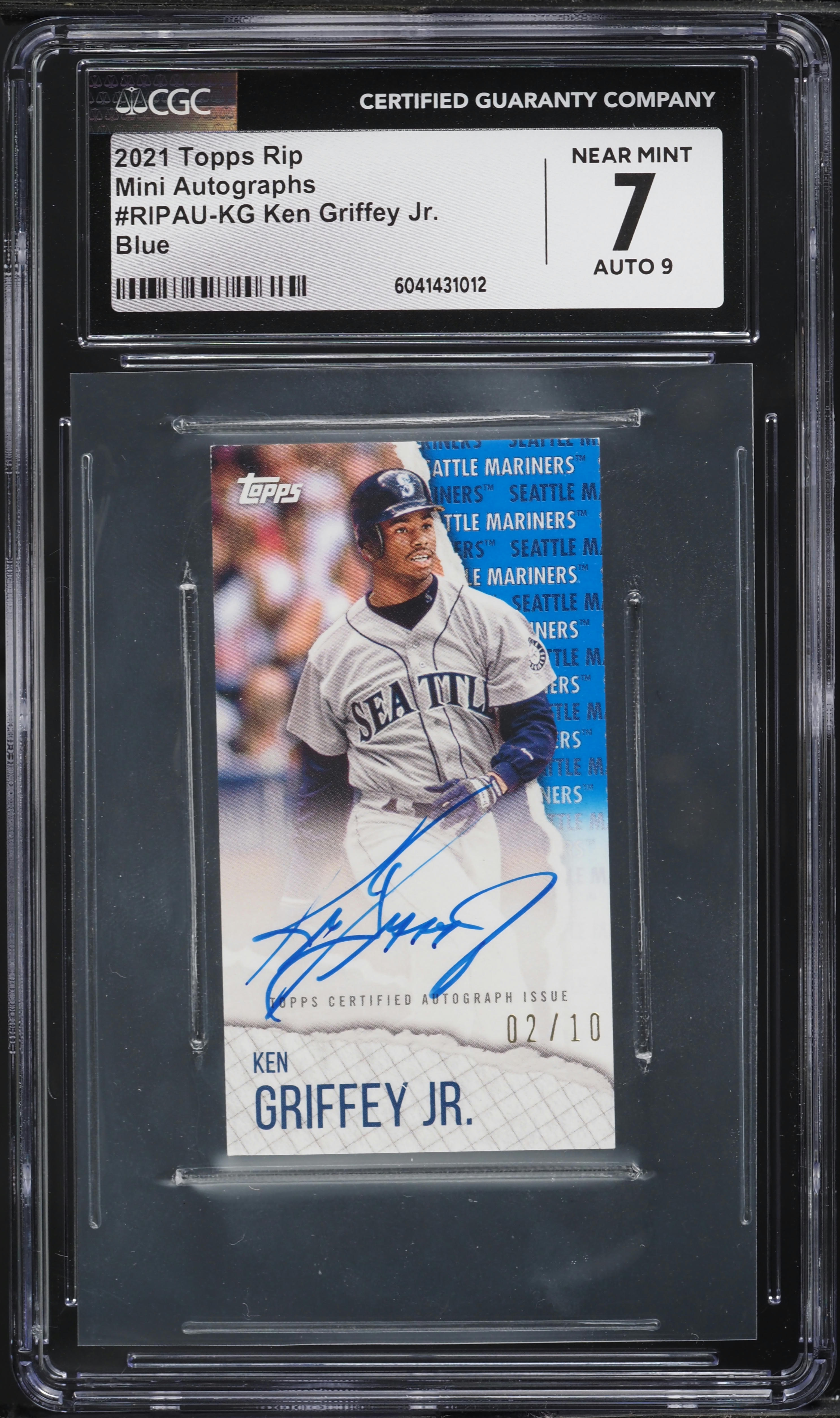 2021 Topps Rip Mini Blue Ken Griffey Jr. AUTO /10 #RIPAU-KG