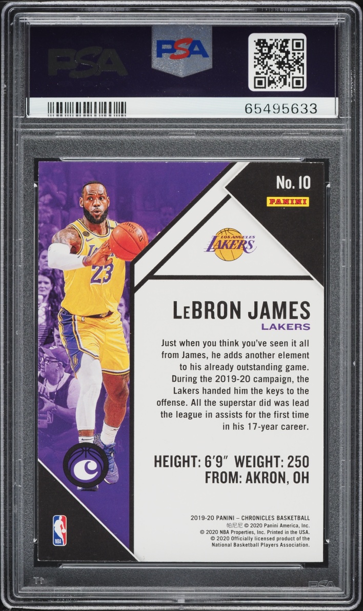 2019 Panini Chronicles LeBron James #10 PSA 9 MINT