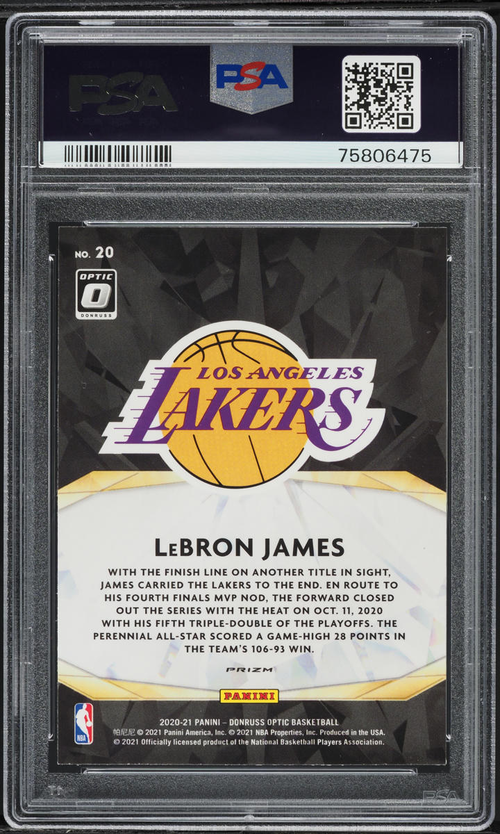 2020 Donruss Optic Winner Stays Purple LeBron James #20 PSA 10 GEM MINT