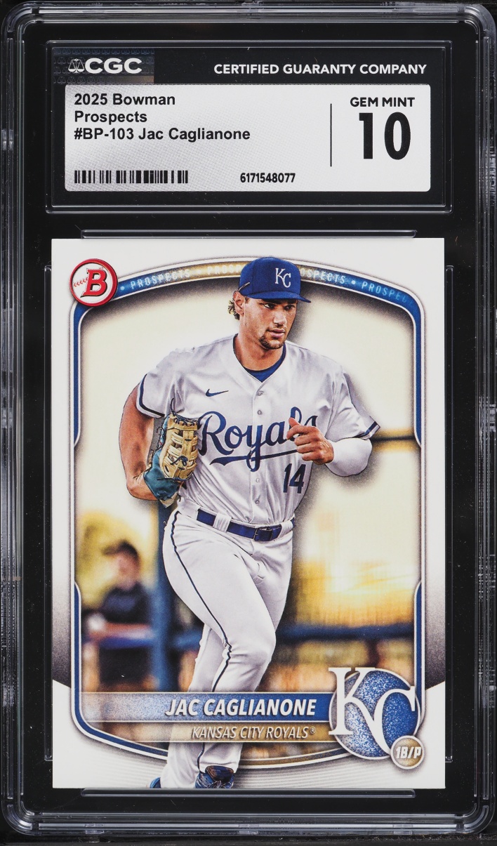 2025 Bowman Jac Caglianone PROSPECT #BP-103 CGC 10 GEM MINT