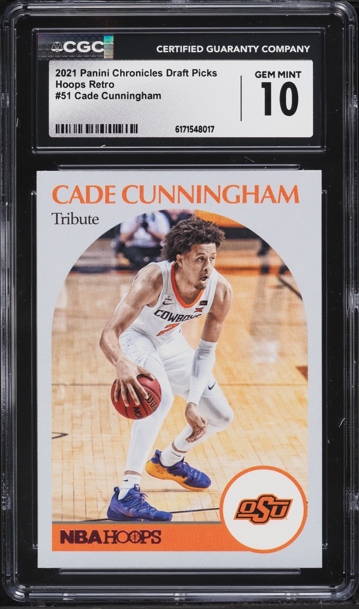 2021 Panini Chronicles Draft Picks Hoops Retro Cade Cunningham ROOKIE #51 CGC 10 GEM MINT