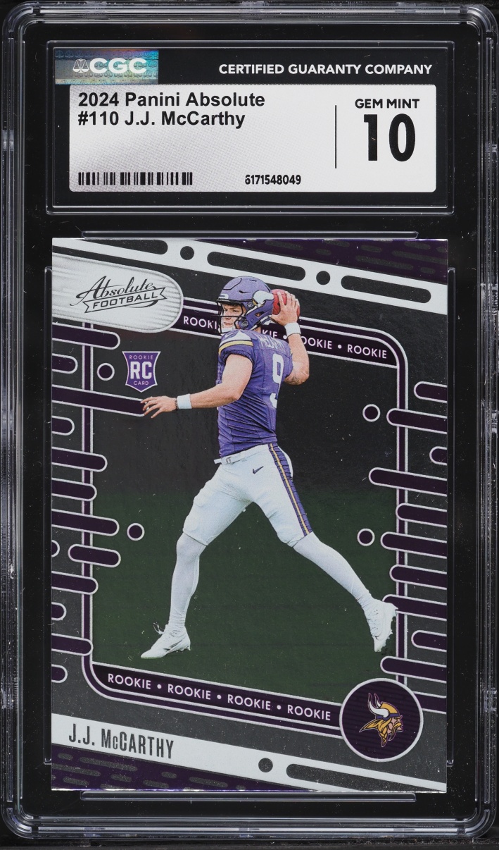 2024 Absolute Football J.J. McCarthy ROOKIE #110 CGC 10 GEM MINT