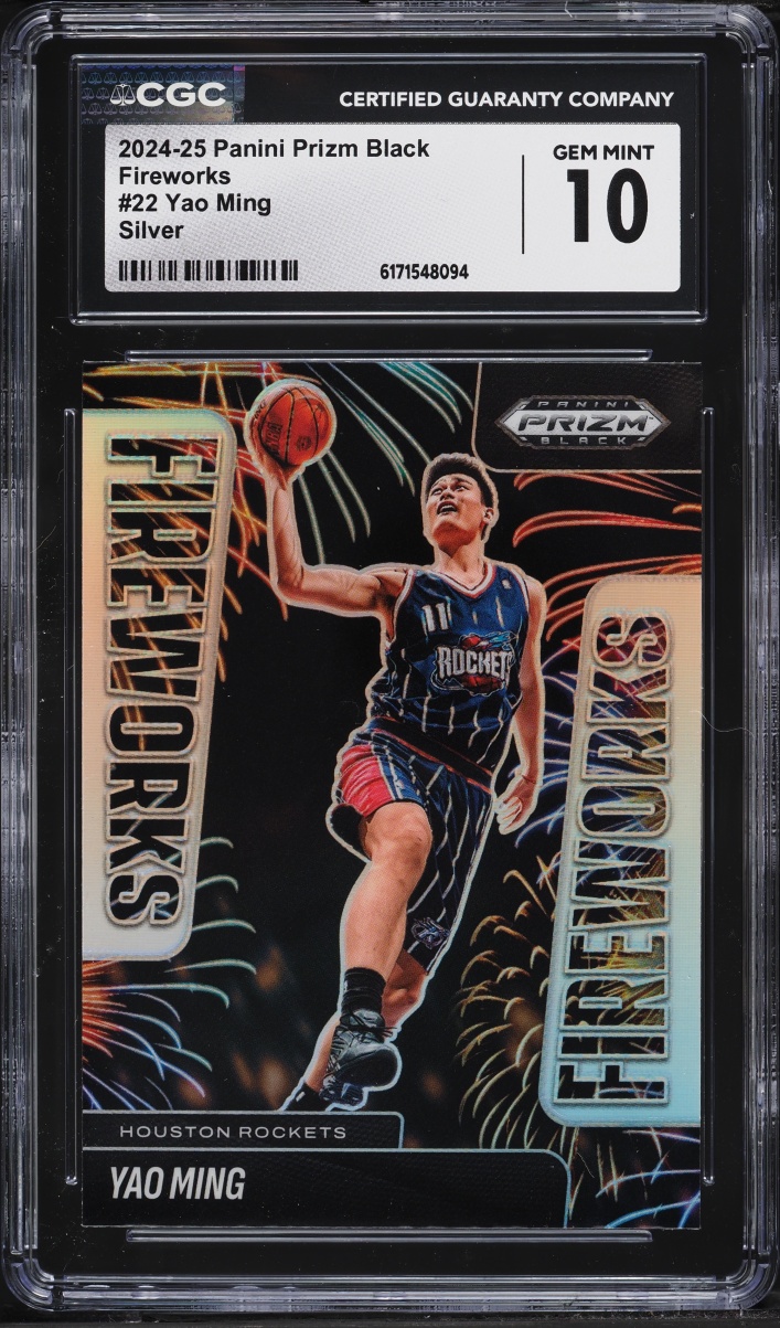 2024 Panini Prizm Black Fireworks Silver Yao Ming #22 CGC 10 GEM MINT