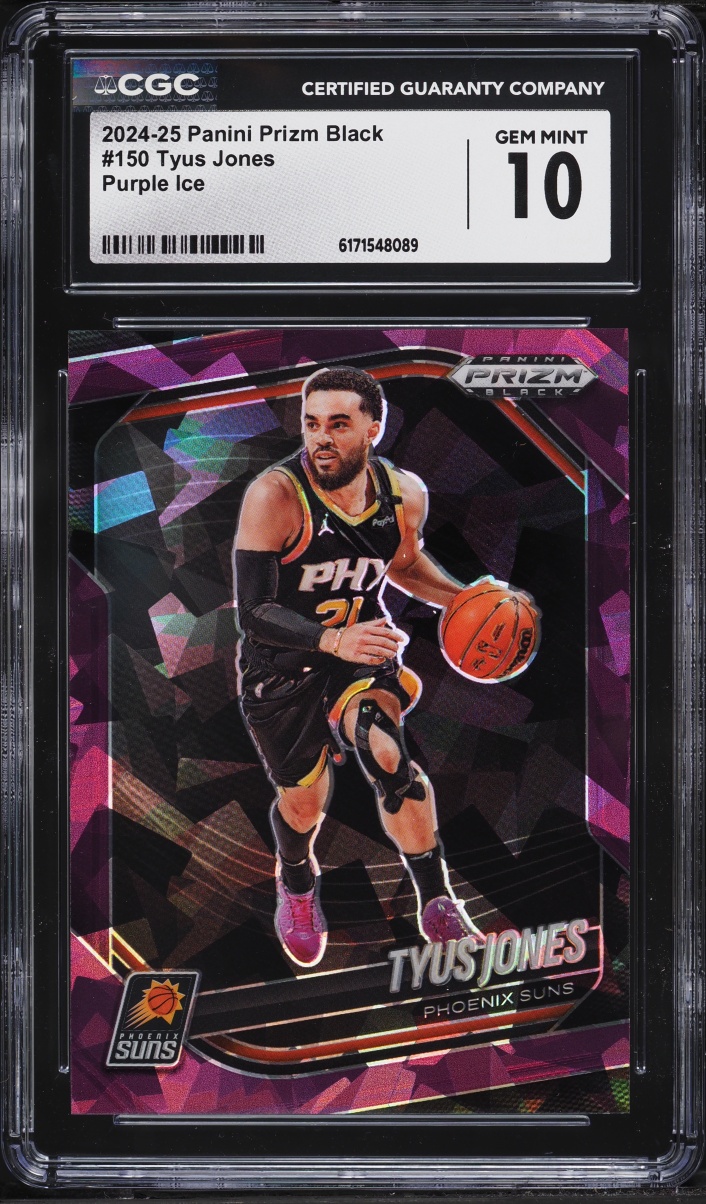 2024 Panini Prizm Black Purple Ice Tyus Jones /149 #150 CGC 10 GEM MINT