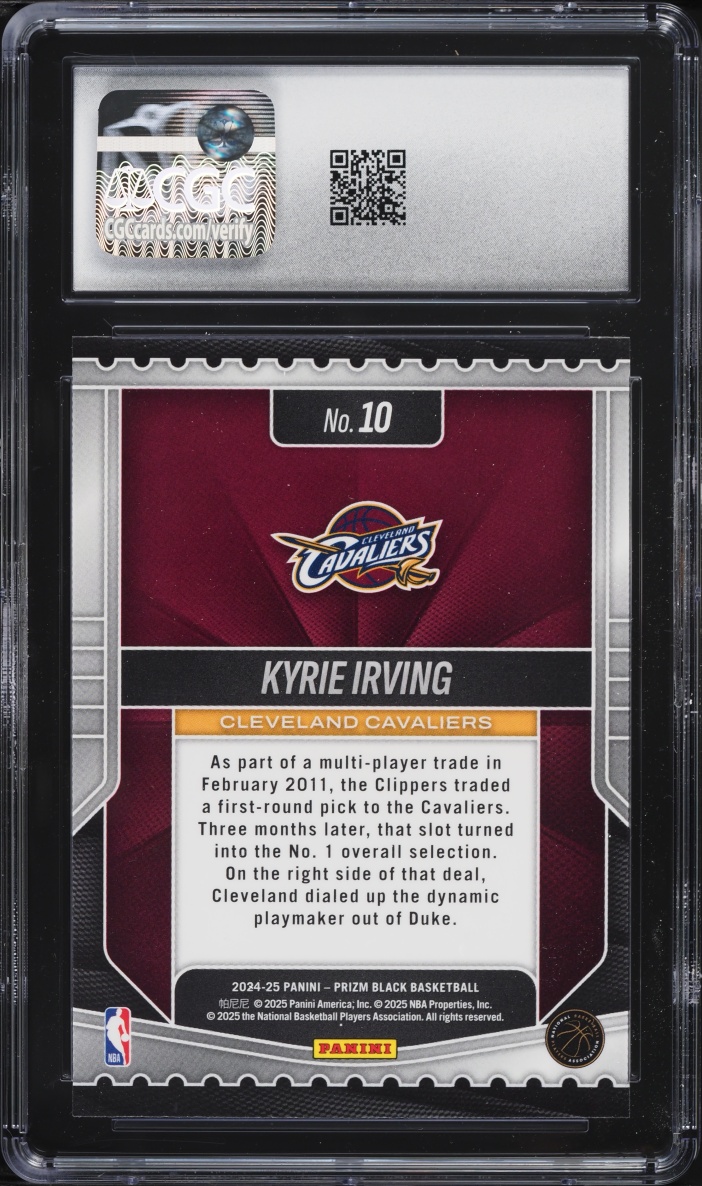 2024 Panini Prizm Black Luck Of The Lottery Kyrie Irving #10 CGC 10 GEM MINT