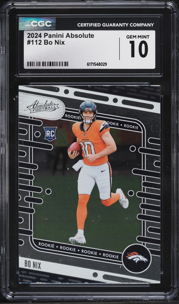 2024 Absolute Football Bo Nix ROOKIE #112 CGC 10 GEM MINT