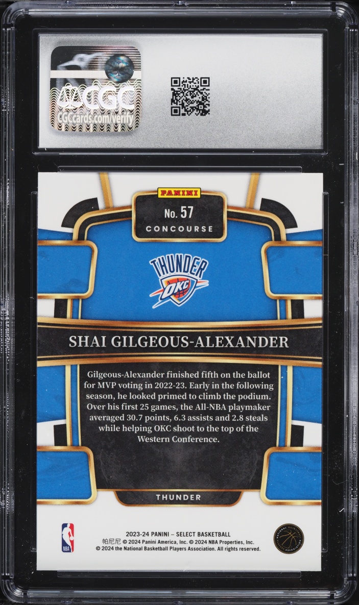 2023 Select Concourse Retail Blue Shai Gilgeous-Alexander #57 CGC 10 GEM MINT