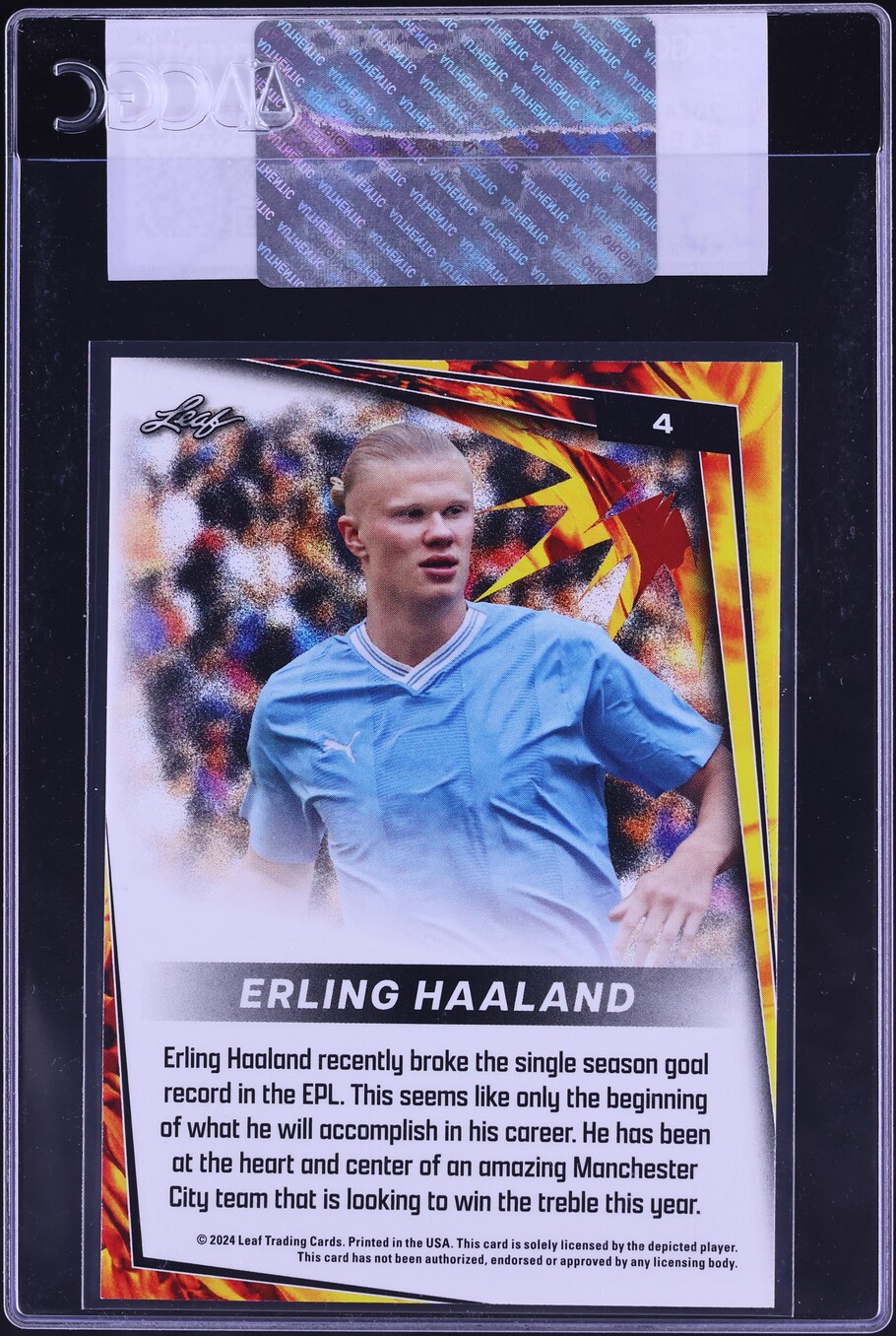 2024 Leaf Soccer Blaster Erling Haaland #4 CGC AUTH