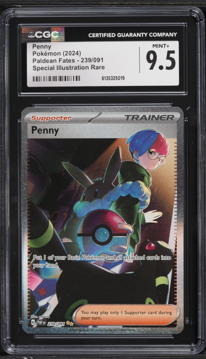 2024 Pokemon Scarlet & Violet Paldean Fates SIR Penny #239 CGC 9.5 MINT+