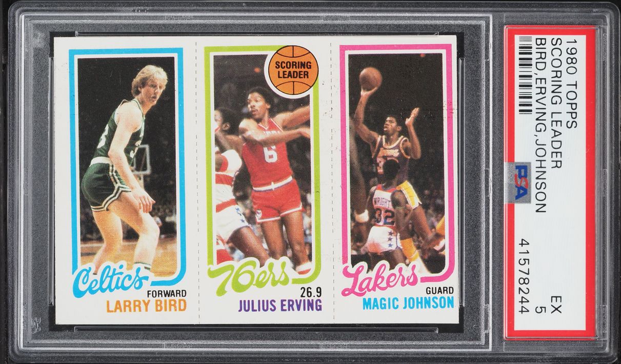1980 Topps Basketball Larry Bird Julius Erving Magic Johnson ROOKIE PSA 5 EX