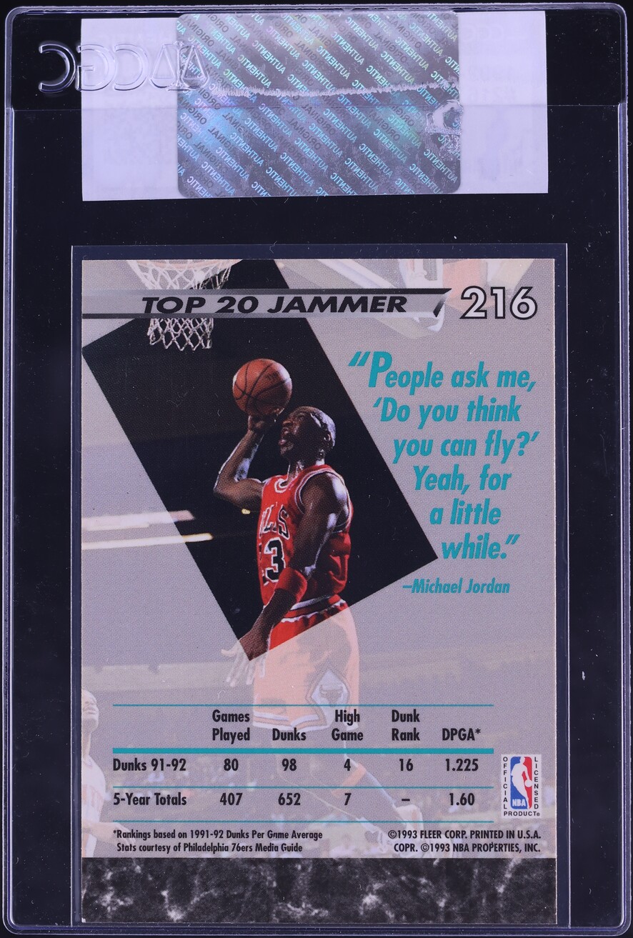 1992 Ultra Basketball Michael Jordan #216 CGC AUTH