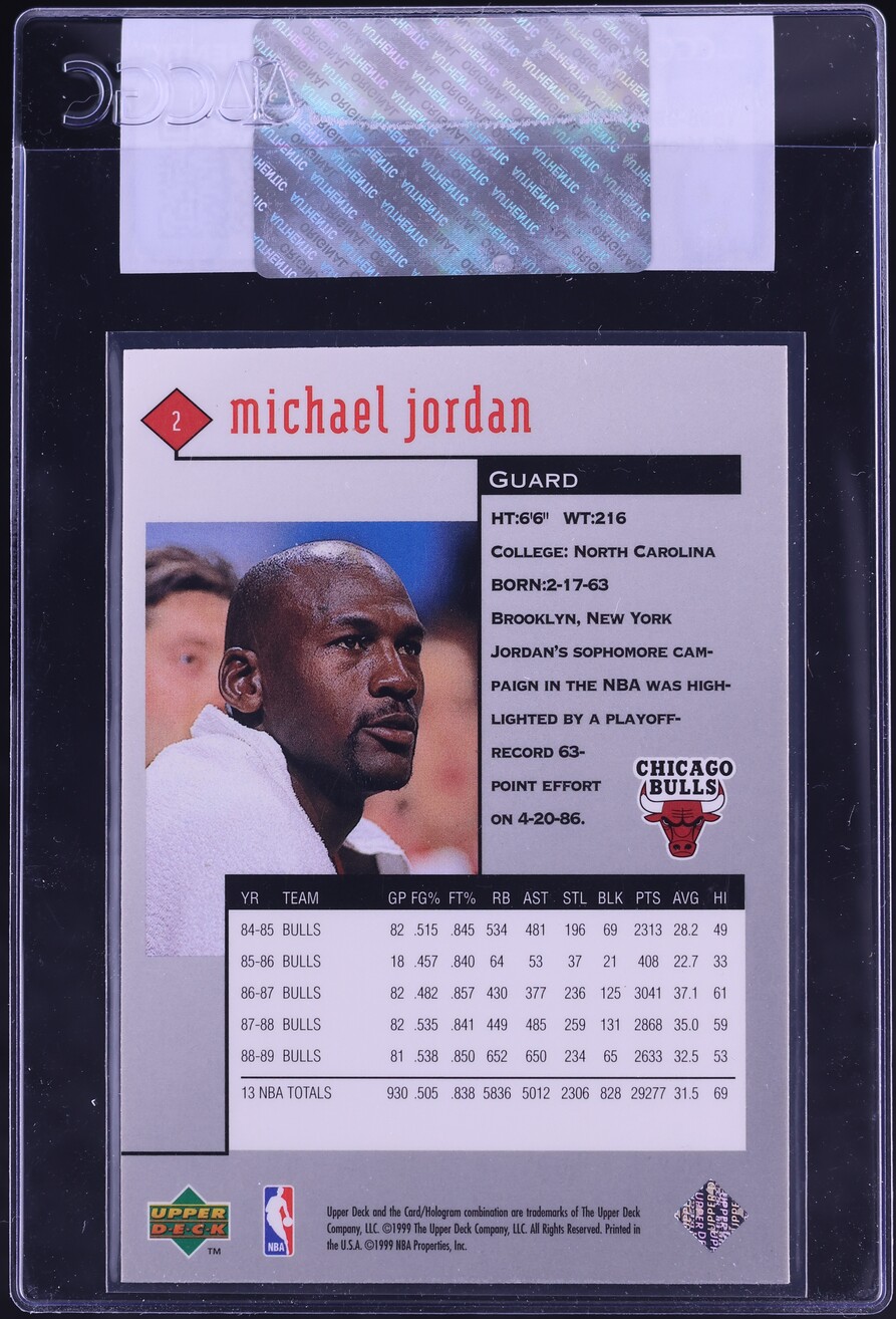1998 Black Diamond Single Michael Jordan #2 CGC AUTH