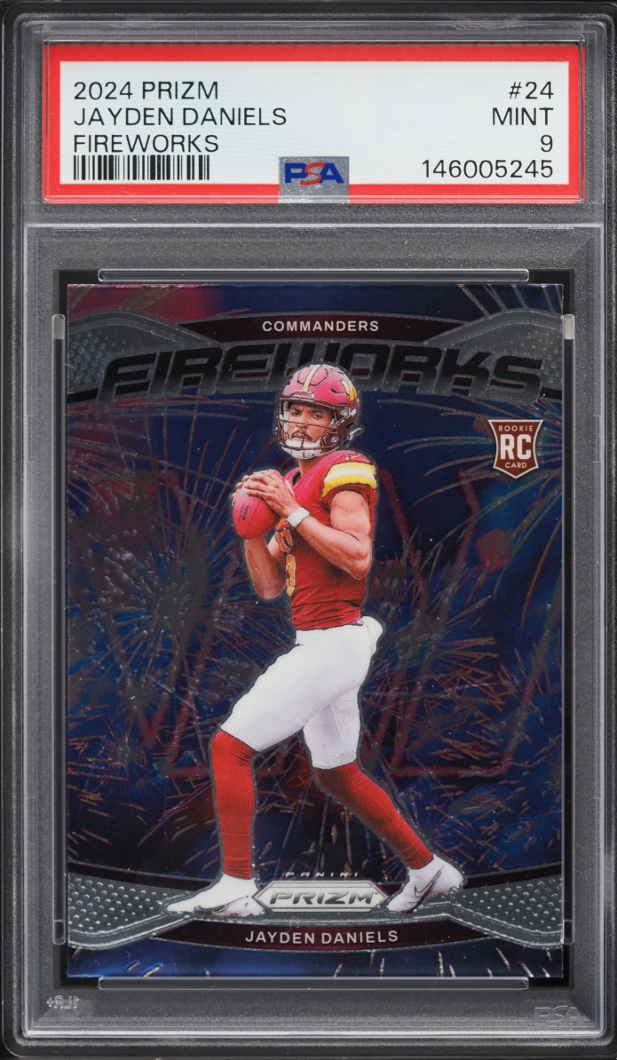 2024 Panini Prizm Fireworks Jayden Daniels ROOKIE #24 PSA 9 MINT