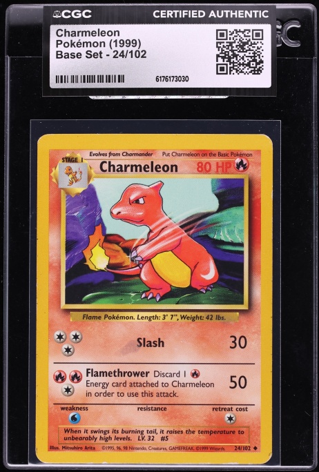 1999 Pokemon Base Set Charmeleon #24 CGC AUTH