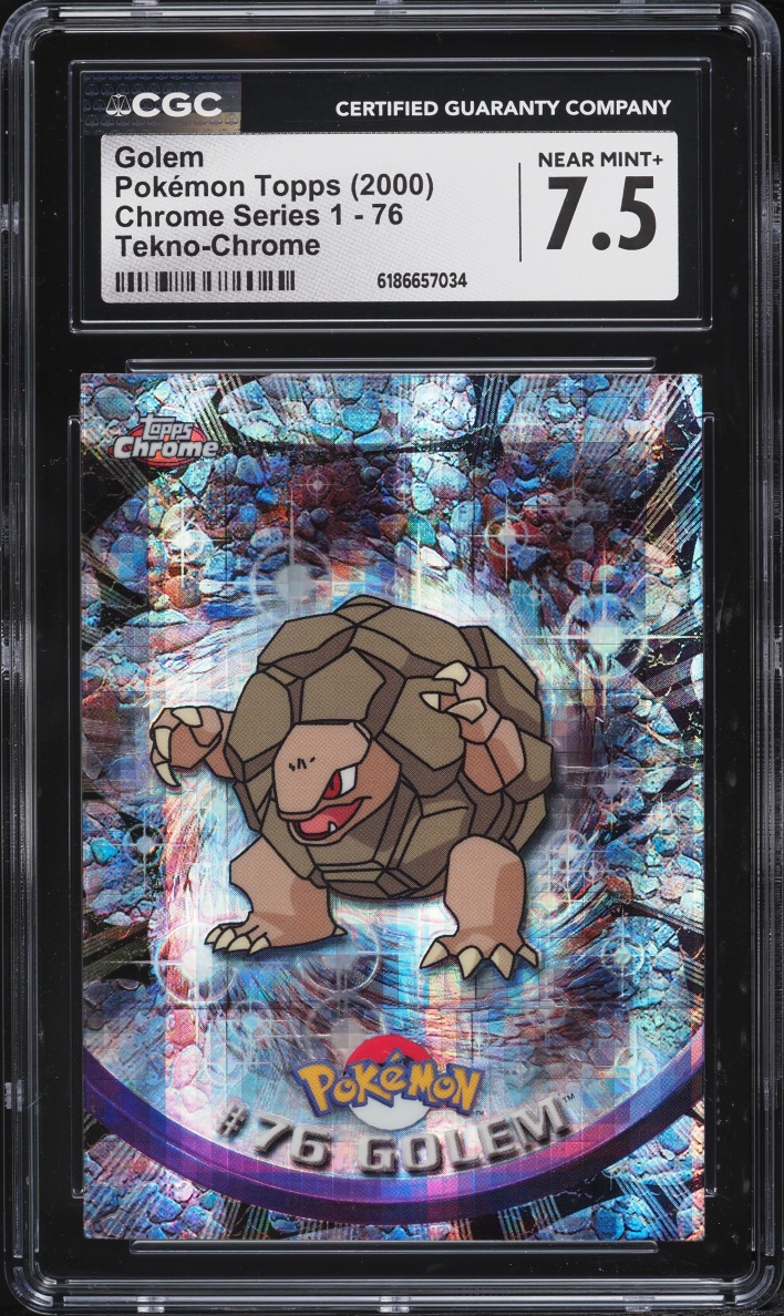 2000 Topps Chrome Pokemon Series 1 Tekno-Chrome Golem #76 CGC 7.5 NRMT+