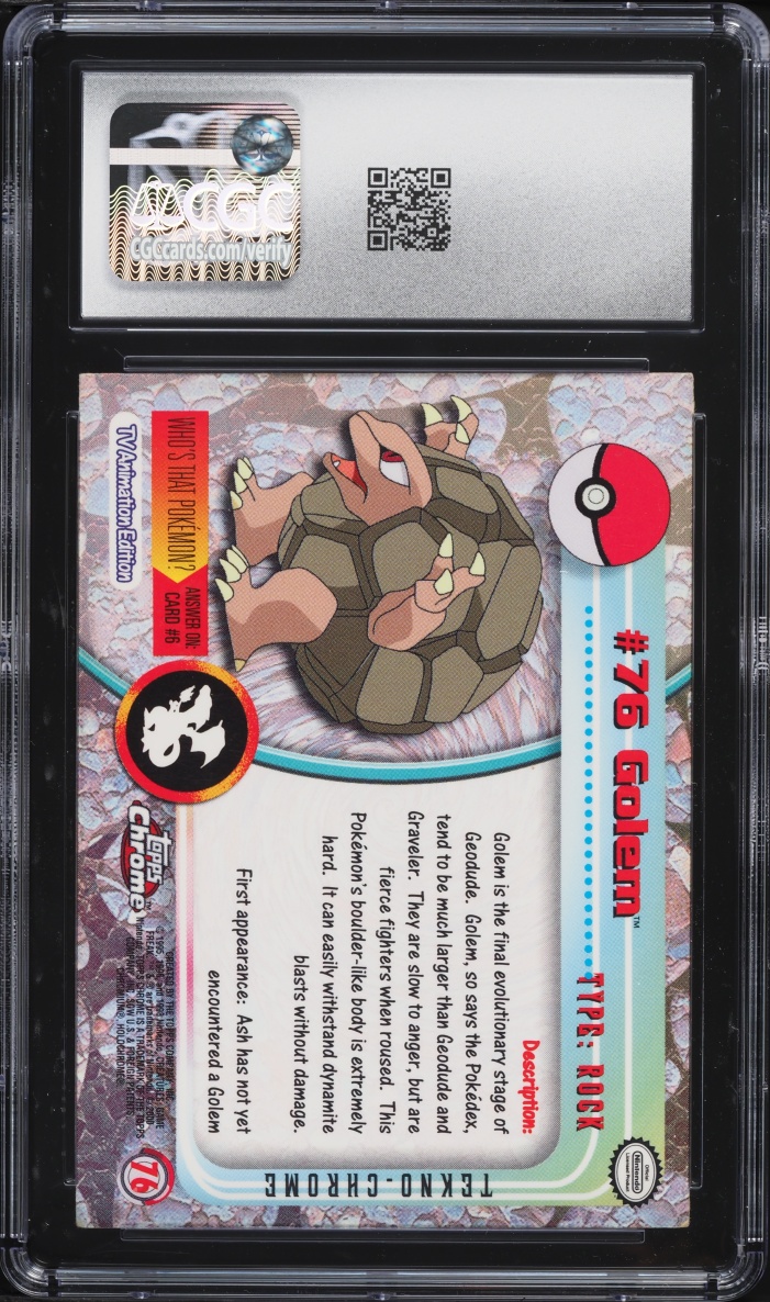 2000 Topps Chrome Pokemon Series 1 Tekno-Chrome Golem #76 CGC 7.5 NRMT+
