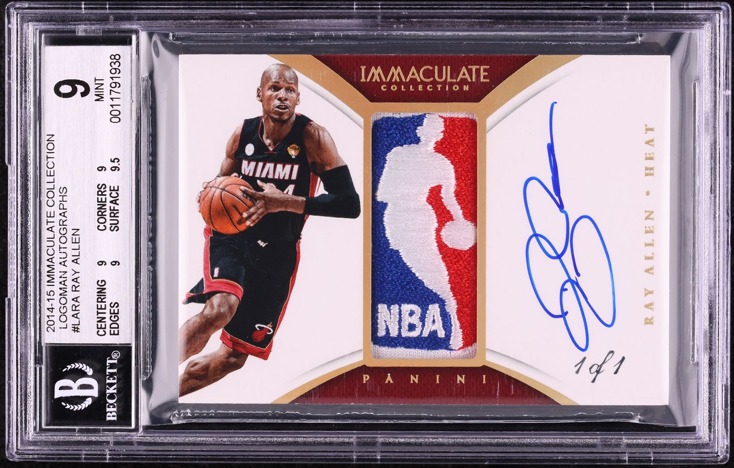 2014 Immaculate Collection Ray Allen NBA LOGOMAN PATCH AUTO 1/1 #LA-RA ...