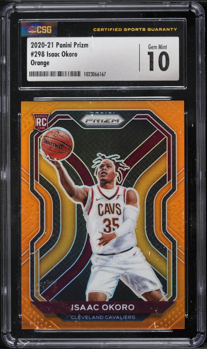 2020 Panini Prizm Orange Isaac Okoro ROOKIE /49 #298 CSG 10 GEM MINT