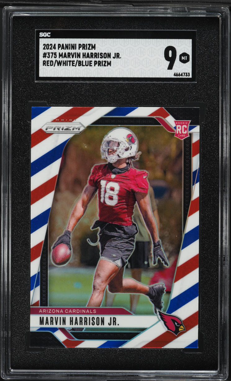2024 Panini Prizm Red White Blue Marvin Harrison Jr. ROOKIE #375 SGC 9 MINT