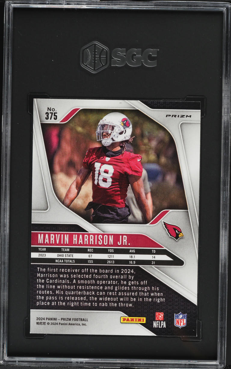 2024 Panini Prizm Red White Blue Marvin Harrison Jr. ROOKIE #375 SGC 9 MINT