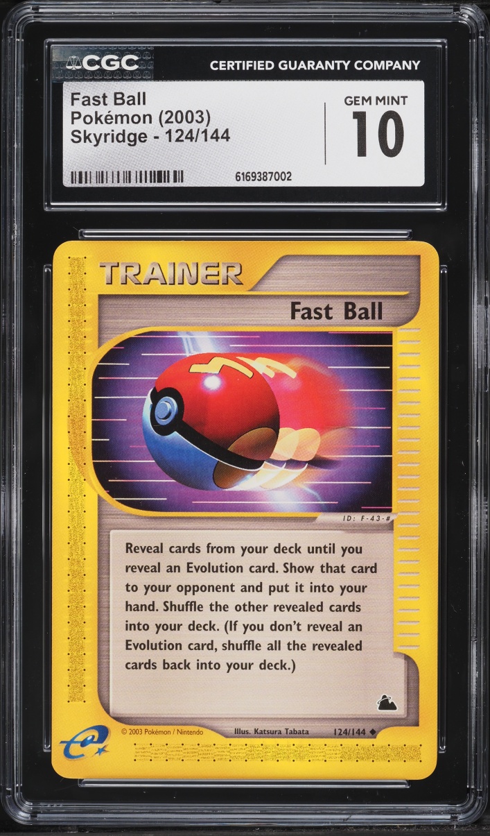 2003 Pokemon E-Card Skyridge Fast Ball #124 CGC 10 GEM MINT