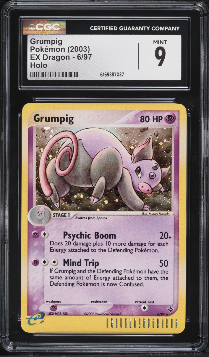 2003 Pokemon Ex Dragon Holo Grumpig #6 CGC 9 MINT