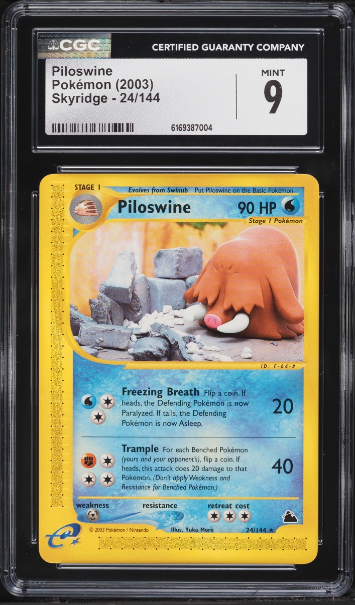 2003 Pokemon E-Card Skyridge Piloswine #24 CGC 9 MINT