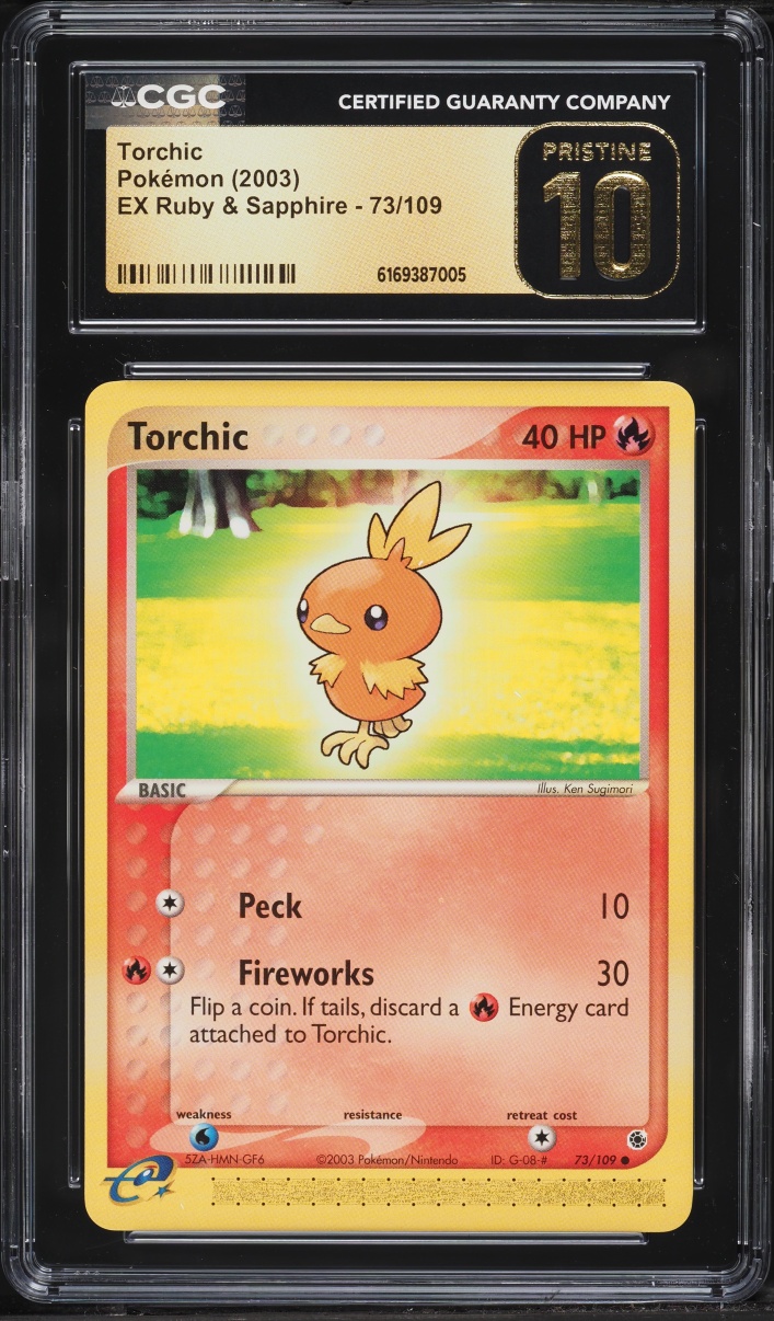 2003 Pokemon EX Ruby & Sapphire Torchic #73 CGC 10 PRISTINE