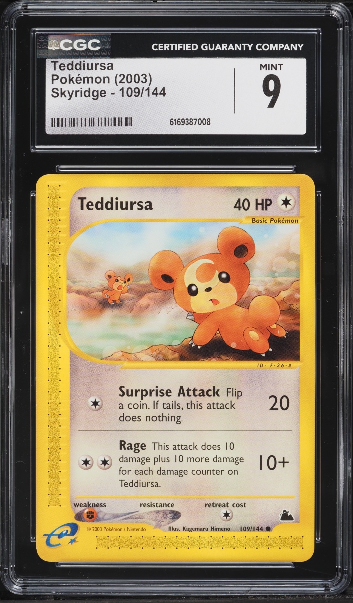 2003 Pokemon E-Card Skyridge Teddiursa #109 CGC 9 MINT