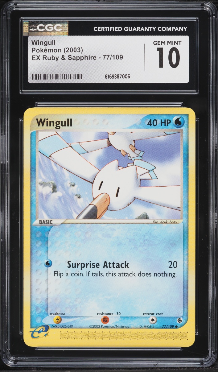 2003 Pokemon EX Ruby & Sapphire Wingull #77 CGC 10 GEM MINT