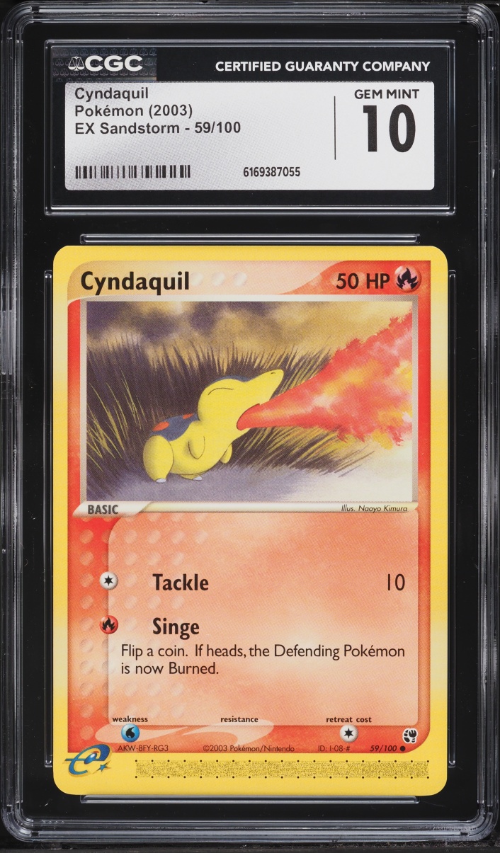 2003 Pokemon E-Card EX Sandstorm Cyndaquil #59 CGC 10 GEM MINT
