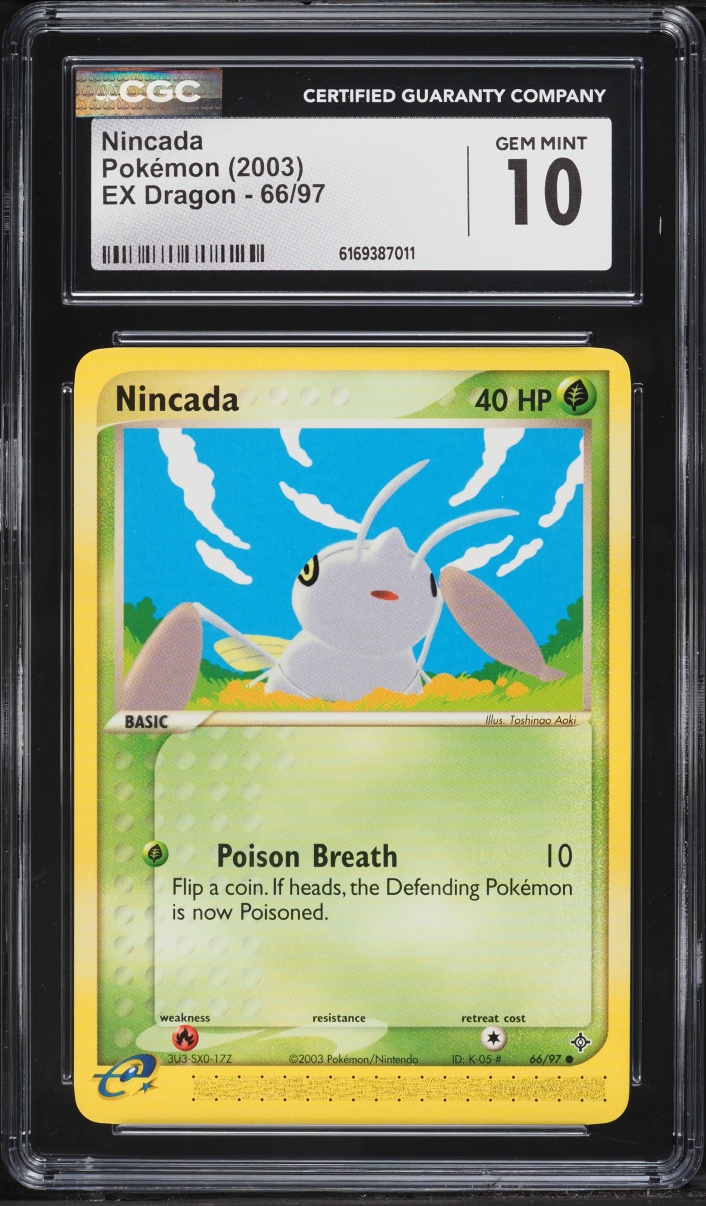 2003 Pokemon Ex Dragon Nincada #66 CGC 10 GEM MINT