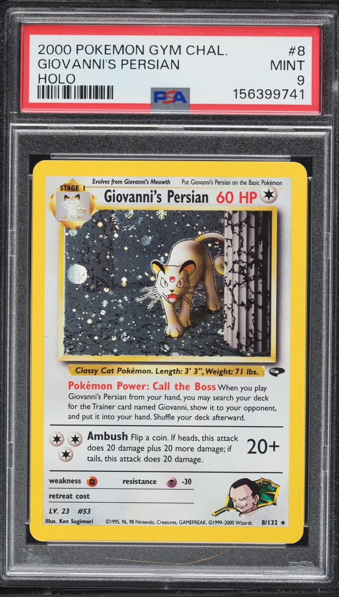 2000 Pokemon Gym Challenge Holo Giovanni's Persian #8 PSA 9 MINT
