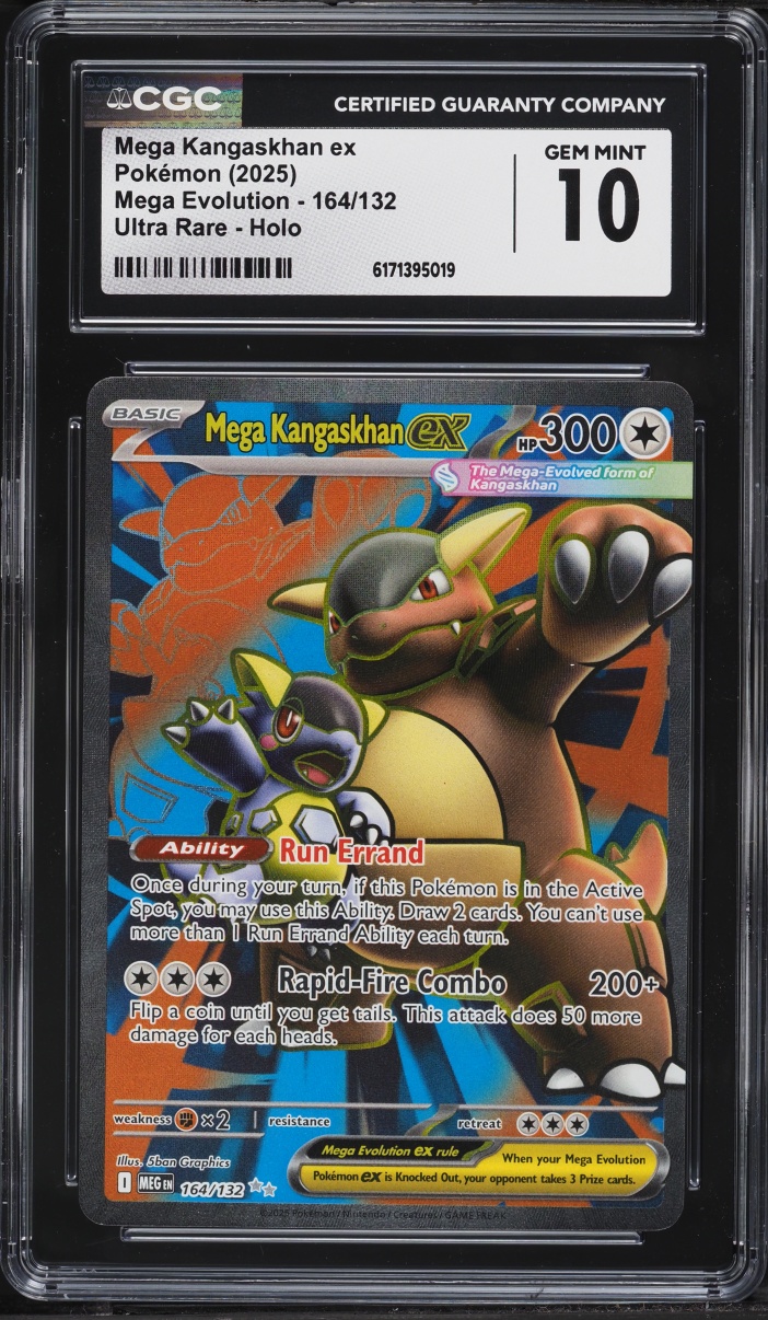 2025 Pokemon Mega Evolution Full Art Mega Kangaskhan ex #164 CGC 10 GEM MINT