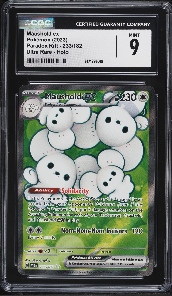 2023 Pokemon Scarlet & Violet Paradox Rift Full Art Maushold ex #233 CGC 9 MINT