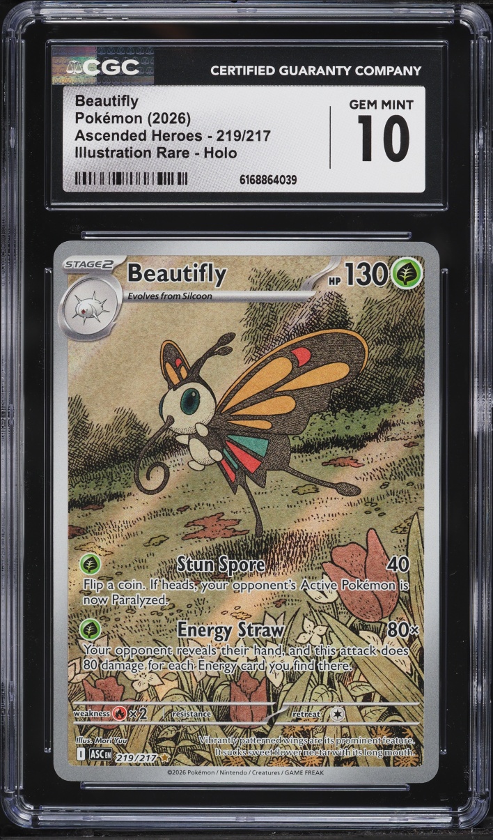 2026 Pokemon Mega Evolution Ascended Heroes IR Beautifly #219 CGC 10 GEM MINT