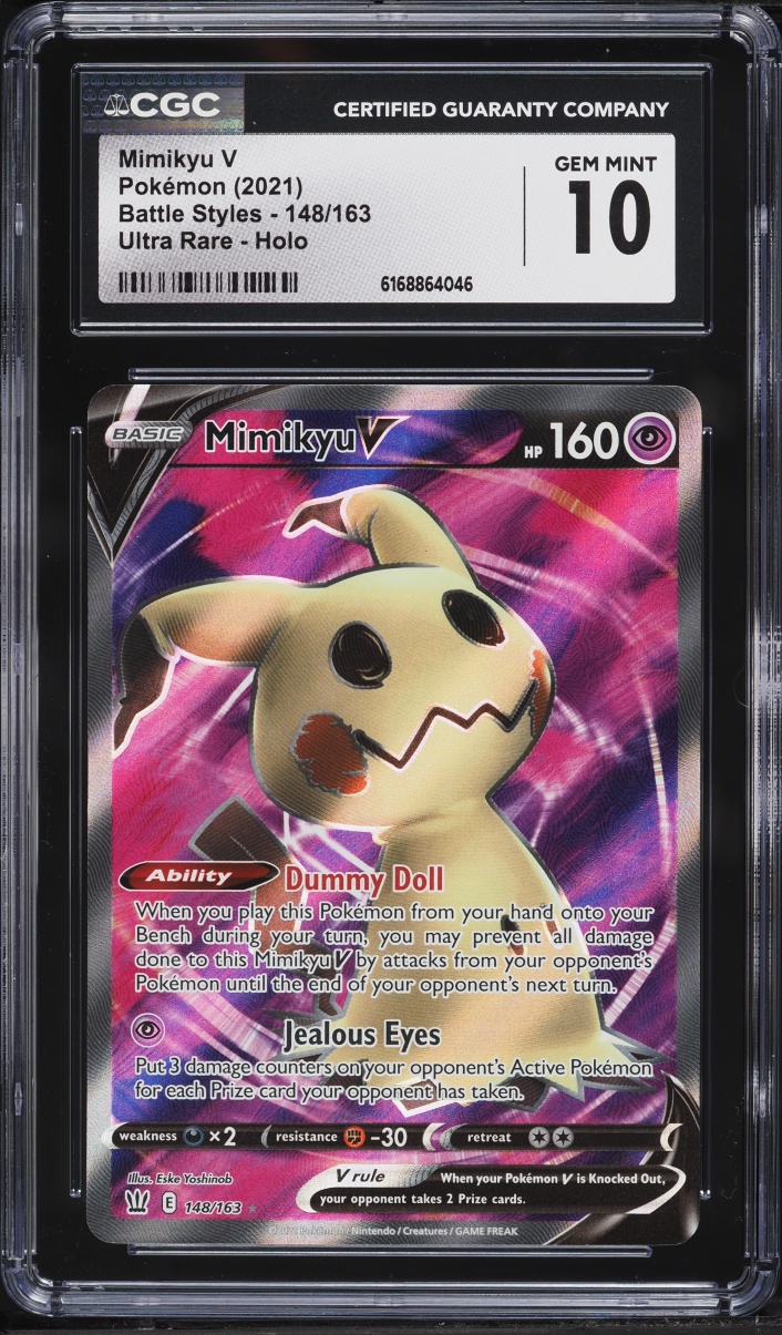 2021 Pokemon Sword & Shield Battle Styles Full Art Mimikyu V #148 CGC 10 GEM MINT