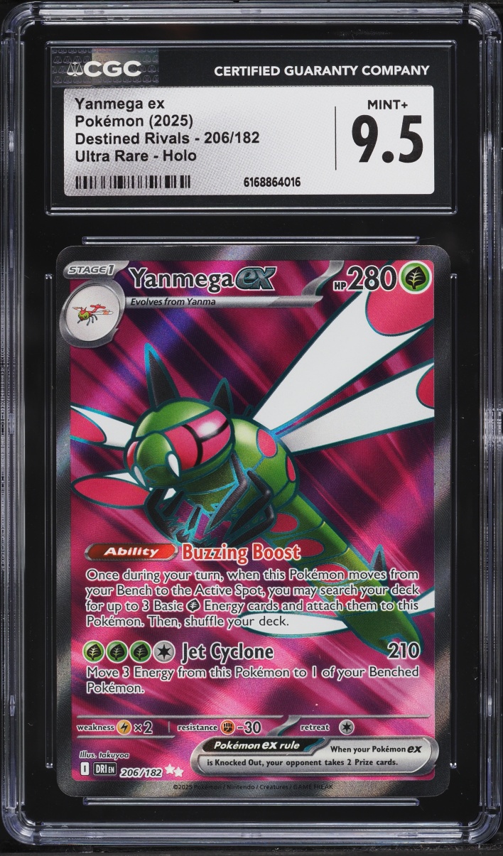 2025 Pokemon Scarlet & Violet Destined Rivals Full Art Yanmega Ex #206 CGC 9.5 MINT+