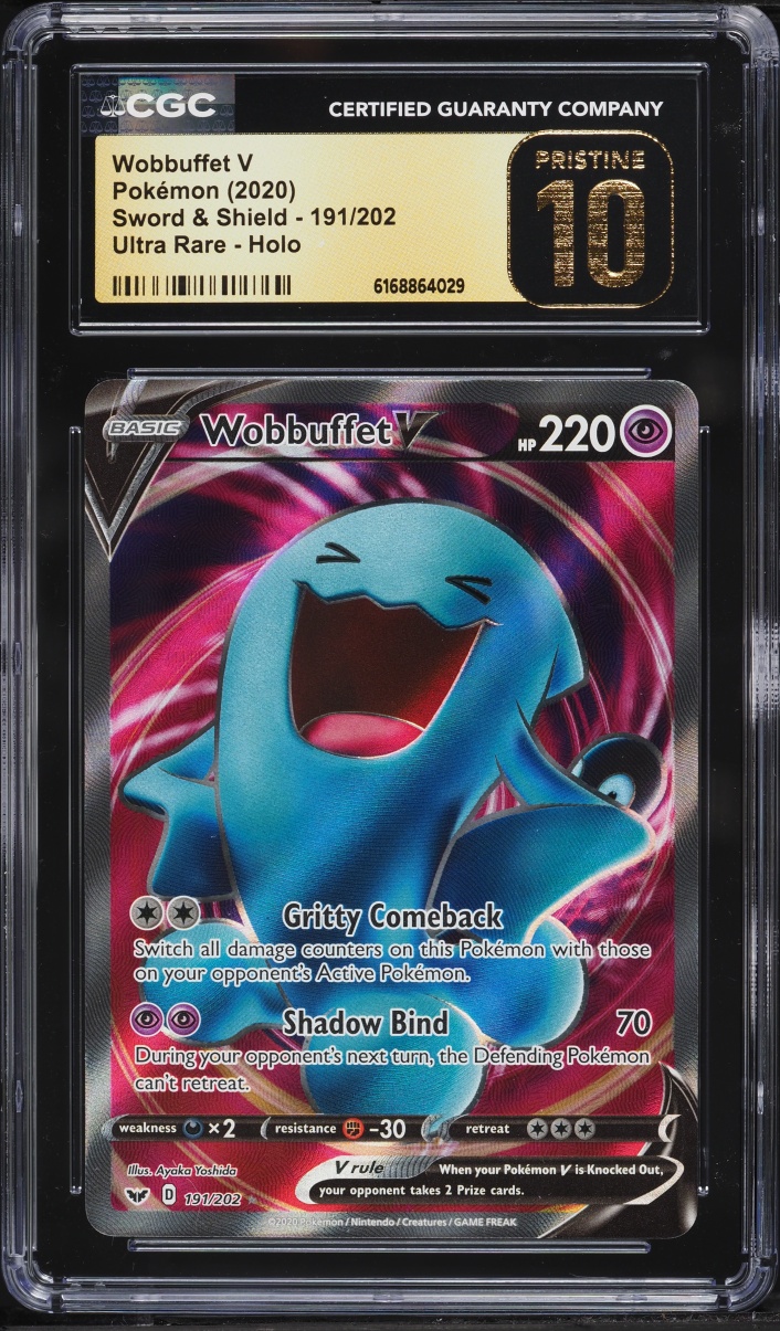 2020 Pokemon Sword & Shield Full Art Holo Wobbuffet V #191 CGC 10 PRISTINE