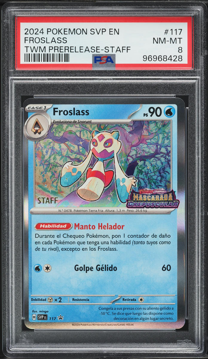 2024 Pokemon SV BS Promo Twilight Masquerade Prerelease Staff Froslass PSA 8