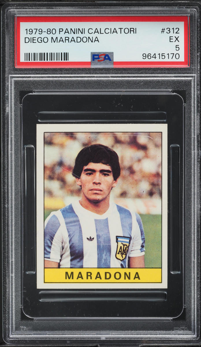 1979 Panini Calciatori Soccer Diego Maradona ROOKIE #312 PSA 5 EX