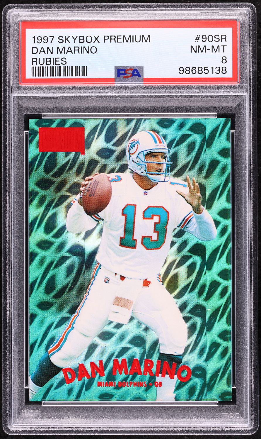 1997 Skybox Premium Rubies Dan Marino /50 #90SR PSA 8 NM-MT