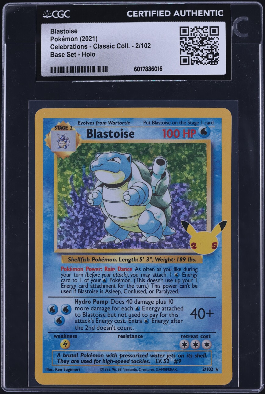 2021 Pokemon SWSH Celebrations Classic Collection Holo Blastoise #2 CGC AUTH